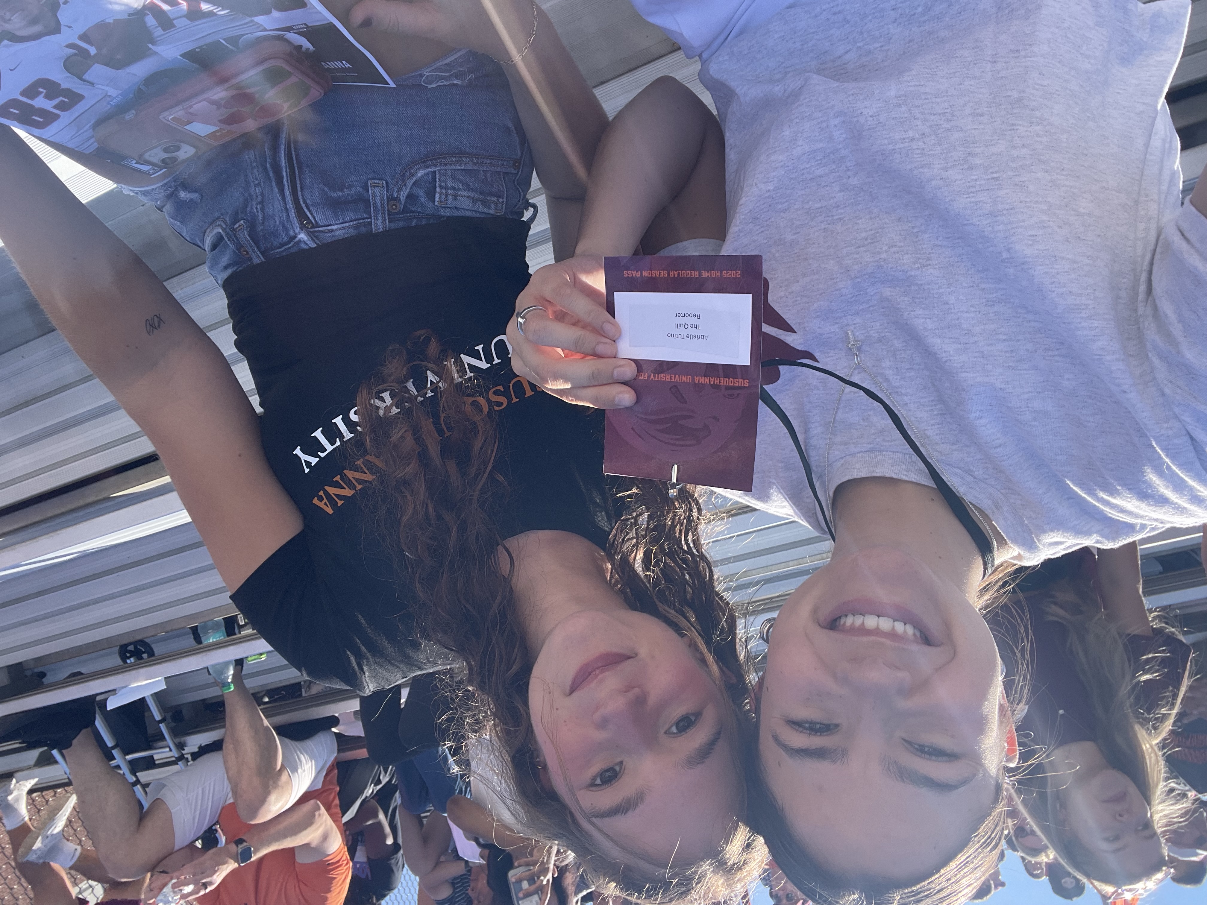 Abrielle taking a selfie at a football game